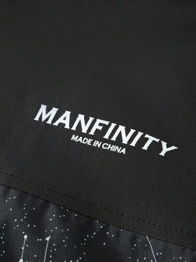 Manfinity EMRG جاكيت رجالية كاجوال بطباعة حرف تجاني وألوان صلبة ، للارتداء اليومي