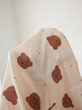 SHEIN طقم نوم نسائي بأكمام قصيرة وقصة فضفاضة مزين بطبعة الدببة المنقطة, الصيف