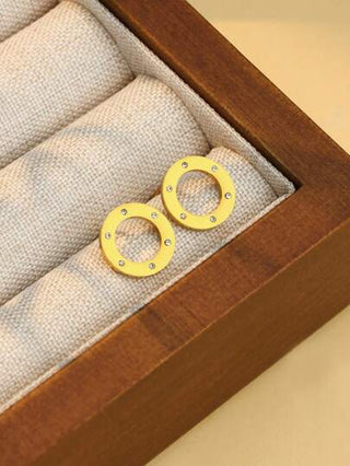 1 مجموعة / 3 قطع مجموعة مجوهرات عيد الميلاد 2025 جديد من الخواتم الرقمية الرومانية بلون ذهبي من الفولاذ المقاوم للصدأ مرصعة بالزركونيا، قلادة وأقراط للزفاف