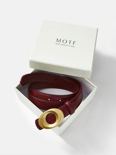 MOTF PREMIUM حزام كاجوال أساسي مع إبزيم بيضاوي للنساء قطعة واحدة ، مناسب للتنقل اليومي