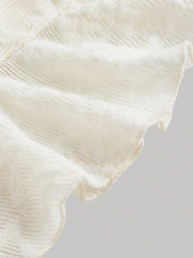 SHEIN MOD ملابس علوية نسائي بأكمام جرس وكشكشة على الكتف من الدانتيل اللون المشمشي، طراز فينتاج وحفلات، ربيعي/صيفي، أنيق وبوهيمي، أزياء كرنفال، شاطئ وعطلة، رجعي، للخروج، عيد ميلاد، مهرجان، نزهة، حفلة شاي، بلوزات كاجوال للنساء، أبيض