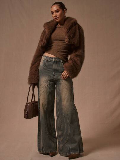 MUSERA جينز فضفاض مخيط، كاجوال ربيعي من تسعينيات القرن العشرين وألفينات، أنيق للحفلات الموسيقية والمهرجانات الشتوية في ناشفيل، عودة إلى المدرسة، المكتب والعمل، أنيق للصيف