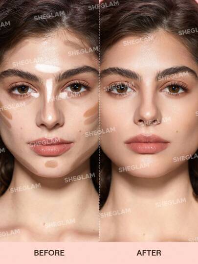 SHEGLAM قلم تحديد الوجه Multi-Glam Pen-Tan 5-Color Contour Stick غير دهني يدوم طويلاً، هايلايتر طبيعي مزدوج الاستخدام متعدد الاستخدامات، ينعم الخطوط الدقيقة، كونتور كريمي عيد الأب التخرج عيد الميلاد العطلة الربيع الصيف Y2K فاخر أزياء مكياج مستحضرات...