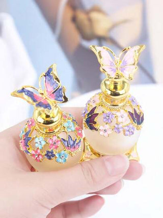 زجاجة العطر الفردية بطبعة فراشة مطرزة كلاسيكية سعة 15 مل، زجاجة العطور الفاخرة للعطلات والمهرجانات والسفر (العبوة فارغة بدون عطر)