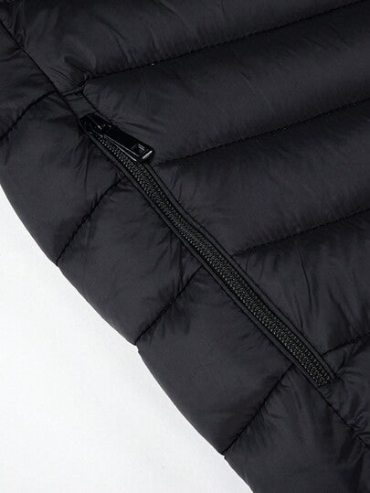 معطف مبطن بخاصية جيب مشبك وياقة واقفة بطراز كاجوال بسيط للخريف والشتاء للرجال