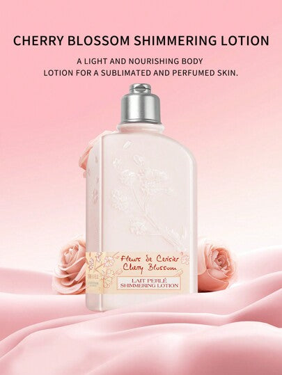 L'Occitane لوشن الجسم اللامع بزهر الكرز من بروفانس - 250 مل / 8.4 أونصة سائلة
