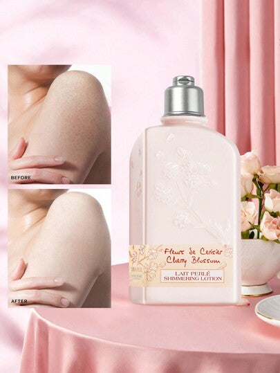 L'Occitane لوشن الجسم اللامع بزهر الكرز من بروفانس - 250 مل / 8.4 أونصة سائلة