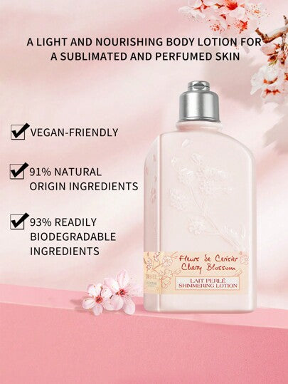L'Occitane لوشن الجسم اللامع بزهر الكرز من بروفانس - 250 مل / 8.4 أونصة سائلة