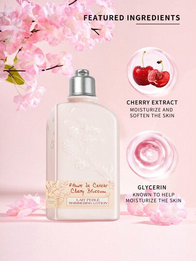L'Occitane لوشن الجسم اللامع بزهر الكرز من بروفانس - 250 مل / 8.4 أونصة سائلة