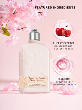 L'Occitane لوشن الجسم اللامع بزهر الكرز من بروفانس - 250 مل / 8.4 أونصة سائلة