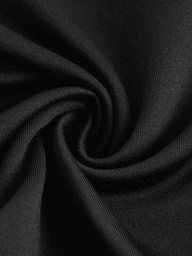 SHEIN Essnce ثلاثة قطع مجموعة رياضية للنساء، ملابس علوية تي شيرت كم طويل بياقة مزيفة جزئية السحاب ، بنطال رياضي بخصر عالي، سترة قصيرة رياضية، أسود اللون، للملابس والأوفرولات