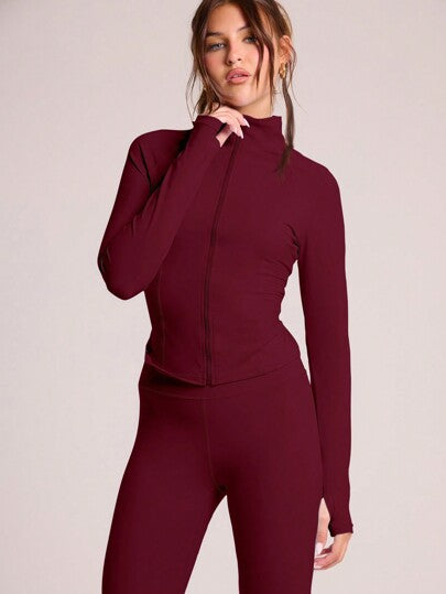 Musera Sport جاكيت رياضية مبطنة بأكمام طويلة وسحاب، مناسبة لرياضات البادل والتنس وبيكليبول والجيم والياقة البدنية والبيلاتس والاستخدام اليومي العادي