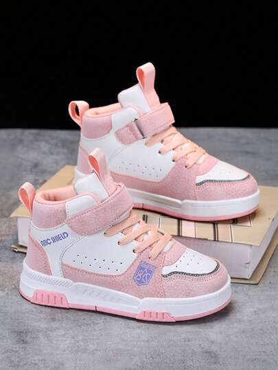 حذاء رياضي مبطن بطبقة عزل حراري للبنات المراهقات، ذو ألوان متباينة، بنعل مانع للانزلاق، مناسب للارتداء اليومي في فصلي الخريف والشتاء