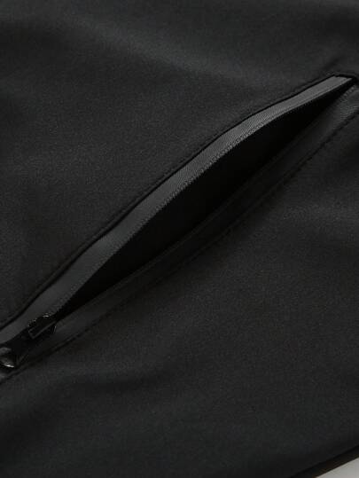 Manfinity Homme جاكيت رجالي ، جاكيت خارجية رياضية غير رسمية ذات جيوب متعددة مبطنة حرارية مع كابوشون، أكمام طويلة بغطاء رأس باللون الأسود ، هدية للأصدقاء والأزواج والأحباء