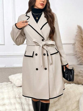 SHEIN Frenchy معطف دافئ بسيط للمقاسات الكبيرة، مناسب للتنقل اليومي والارتداء في المكتب، شتاء