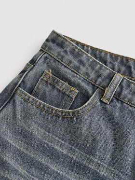 SHEIN Girlism بنطلون جينز واسع الساقين نمط ال- Y2k، ستايل هاراجوكو وكيبوب وادعاء الشارع، جينز نمط رجعي لفتيات المراهقات للربيع، ملابس خريف للفتيات الرجوع للمدرسة