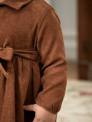 فساتين بيبي Cozy Pixies فستان بخصر مكشكش أكمام فوانيس نصف مفتوحة قابل للاستخدام متعدد الأغراض بلون أبيض للأطفال البنات