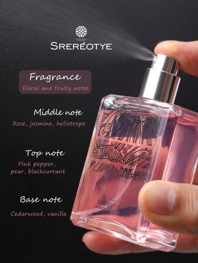SREREOTYE عطر أحمر حب برائحة زهرية وفاكهية، 50 مل، عطر زهري شرقي، عطر منعش وأنيق، برائحة دائمة، رذاذ للجسم، علبة هدايا للمواعدة