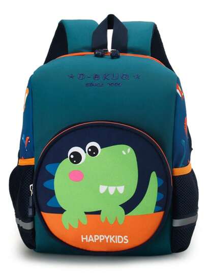 حقيبة ظهر أطفال بنمط الديناصور قطعة واحدة ،مغلقة بسحاب من النايلون، مناسبة لجميع الفصول