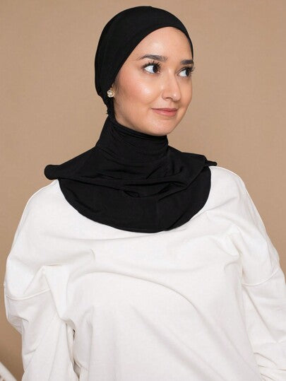 طقم تانكيني حريمي قطعة واحدة من اكسسوارات العباية للنساء طقم باللون الأحادي يشمل علبة الرأس الكاملة، وغطاء الرقبة المرن، وعصابة الرأس القابلة للتنفس والمريحة للاستخدام اليومي والرياضة والياوغا واللياقة البدنية والأزياء، والحجاب الناعم الخفيف الوزن