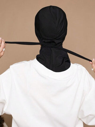 طقم تانكيني حريمي قطعة واحدة من اكسسوارات العباية للنساء طقم باللون الأحادي يشمل علبة الرأس الكاملة، وغطاء الرقبة المرن، وعصابة الرأس القابلة للتنفس والمريحة للاستخدام اليومي والرياضة والياوغا واللياقة البدنية والأزياء، والحجاب الناعم الخفيف الوزن