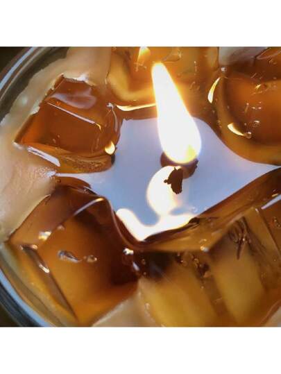رمضان زينة رمضان شمعة معطرة برائحة القهوة صغيرة الحجم، شمعة زجاجية صغيرة من الشمع النباتي ذات رائحة المشروبات المعطرة، هدية ديكور المنزل