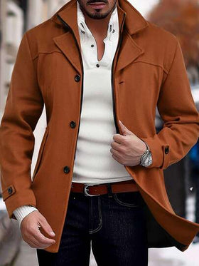 Manfinity Homme معطف كاجوال رسمي طويل الأكمام بياقة سحاب وأزرار للرجال، قميص محبوك أنيق للخروج والأعمال، هدية للأصدقاء والزوج والحبيب، مناسب للخريف والشتاء