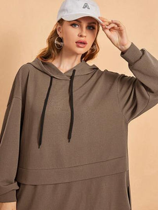 طقم حريمي قطعتين Mulvari مجموعتان من بدلة رياضية كاجوال للنساء مكونة من هوديجاكيت أحادي اللون وبنطلون خصر مخصر، مناسبة للخريف بتصميم فضفاض