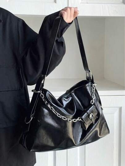 حقيبة كتف نسائية بنمط Y2k عصري مصنوعة من جلد PU مقاوم للماء، بتصميم لطيف على شكل القلب، مناسبة للاستخدام اليومي أو العمل أو السفر، مناسبة للنساء والفتيات والطالبات والمحترفات الشابات وسيدات الأعمال