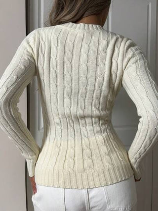 EZwear كنزة صوفية نسائية بياقة على شكل حرف V أكمام طويلة بتصميم بسيط، ملابس كاجوال للارتداء اليومي، ملابس علوية أكمام طويلة، ملابس علوية للمدرسة في فصل الخريف/الشتاء