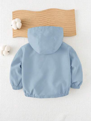 Cozy Pixies معطف كاجوال مقنع للأطفال الصبيان مع شريط تباين