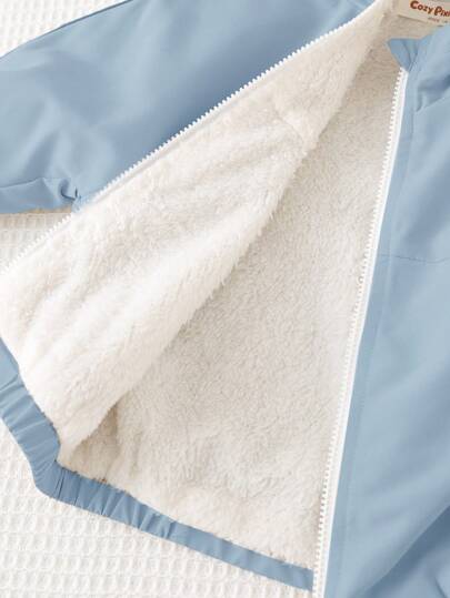 Cozy Pixies معطف كاجوال مقنع للأطفال الصبيان مع شريط تباين