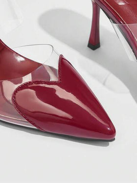 CUCCOO SZL أحذية نساء ذات كعب عالي عصرية متعددة الاستخدامات بأصبع قدم مدبب ، لون برغندي ، كعب جديد للمناسبات والأعيادرمضان