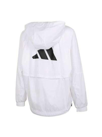 Adidas سترة نسائية منسوجة بغطاء للرأس من HYGLM WINDB سترة رياضية كاجوال مريحة للتدريب على الجري IS8042