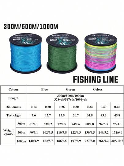 SOUGAYILANG خيط صيد جديد من 9 خيوط متضفر خيط صيد مضفر متعدد الخيوط 300/500/1000 متر مستلزمات الصيد