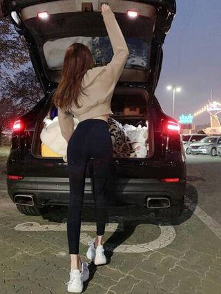 DAZY بلوزة رياضية نسائية لون أحادي الأكمام دون ياقة، خريف