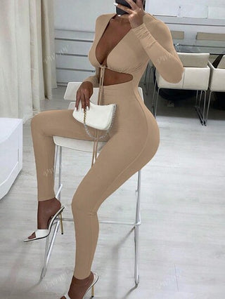 جمبسوت حريمي ضيقة أنيقة بأكمام طويلة من الريشة متينة للارتداء اليومي المريح