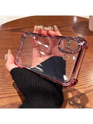 غلاف هاتف محمول وردي ذهبي وردي اللون من السيليكون الناعم المبطن مع منافذ مضادة للغبار، حماية حافة وزوايا قوية، غطاء هاتف فاخر متوافق مع هواتف أبل وريدمي