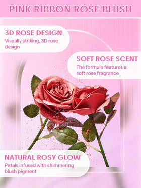 SHEGLAM بودرة أحمر الخدود الوردية من Pink Ribbon Rose أحمر خدود وردي مقاوم للماء يدوم طويلاً ذو صبغة عالية لا يتلاشى توهج طبيعي يدوم طويلاً مكياج خفيف الوزن للوجه حمره بلشر علامة تجارية جمال مكياج ميكب مستحضرات تجميل للنساء الفتيات مثالي لفصل الشتاء الربي