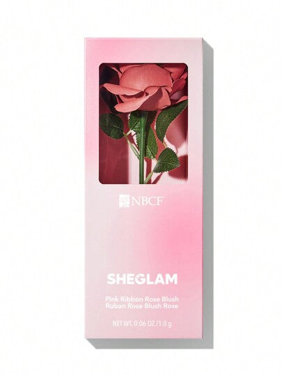 SHEGLAM بودرة أحمر الخدود الوردية من Pink Ribbon Rose أحمر خدود وردي مقاوم للماء يدوم طويلاً ذو صبغة عالية لا يتلاشى توهج طبيعي يدوم طويلاً مكياج خفيف الوزن للوجه حمره بلشر علامة تجارية جمال مكياج ميكب مستحضرات تجميل للنساء الفتيات مثالي لفصل الشتاء الربي
