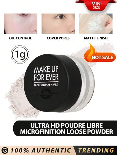 Make Up For Ever ميك أب فور إيفر [حجم صغير] بودرة مكبرة فائقة الدقة 1 جرام / بودرة ذات تأثيرات تشتيت الضوء وتمويه فائقة، تخلق مظهرًا خاليًا من العيوب مناسبة لجميع درجات لون البشرة وظروف الإضاءة. / استمتع بالشعور الخفيف والهوائي لهذه البودرة للحصول على...