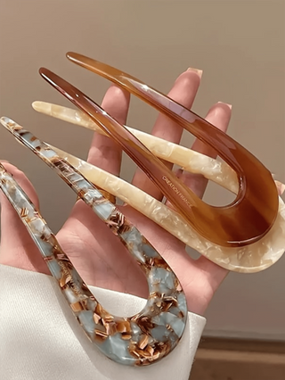 طقم تانكيني حريمي إكسسوار شعر دبوس شكل U أنيق وعتيق، مصنوع من مادة الأسيتات، مناسب لمن هم بعمر 14 سنة وما فوق، مثالي لعيد الحب، إكسسوارات الشعر