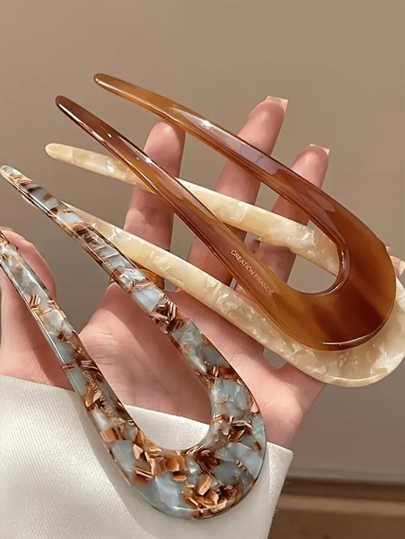 طقم تانكيني حريمي إكسسوار شعر دبوس شكل U أنيق وعتيق، مصنوع من مادة الأسيتات، مناسب لمن هم بعمر 14 سنة وما فوق، مثالي لعيد الحب، إكسسوارات الشعر