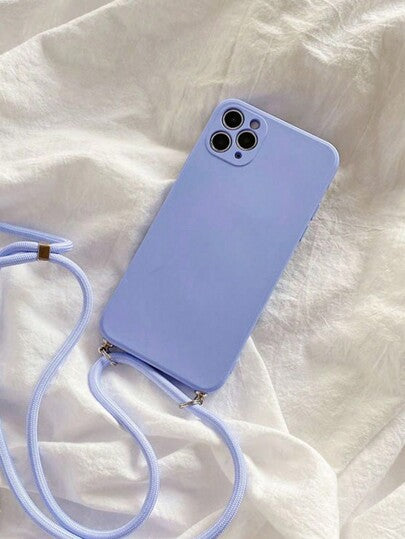 حافظة للهاتف المحمول مع شريط أزرق لمنع السقوط، متوافقة مع أجهزة iPhone، Samsung، Redmi، مع مادة ذات حافة مستقيمة وثقوب دقيقة