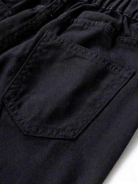 SHEIN بنطال جينز مستقيم ذو قوائم واسعة باللون الأسود للفتيات المراهقات، مزين بفراشات من الراين ستون، متعدد الاستخدامات وكاجوال، بطراز Y2K