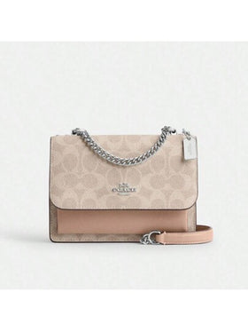 Coach حقيبة كروس بودي صغيرة للنساء، حقيبة مربعة صغيرة، حقيبة سلسلة، حقيبة كتف بغطاء، هدية للنساء، CW206 SVPWH