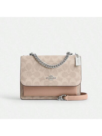Coach حقيبة كروس بودي صغيرة للنساء، حقيبة مربعة صغيرة، حقيبة سلسلة، حقيبة كتف بغطاء، هدية للنساء، CW206 SVPWH
