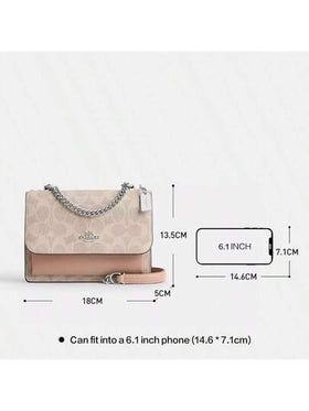 Coach حقيبة كروس بودي صغيرة للنساء، حقيبة مربعة صغيرة، حقيبة سلسلة، حقيبة كتف بغطاء، هدية للنساء، CW206 SVPWH