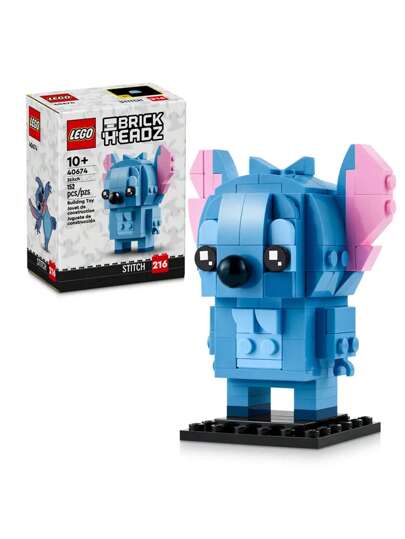 LEGO BrickHeadz 40674 - ستيتش: لعبة بناء مسلية للأعمار 10 سنوات فما فوق، هدية مثالية لعشاق ديزني، تحفز الإبداع والخيال، تصميم قابل للجمع لغرض العرض