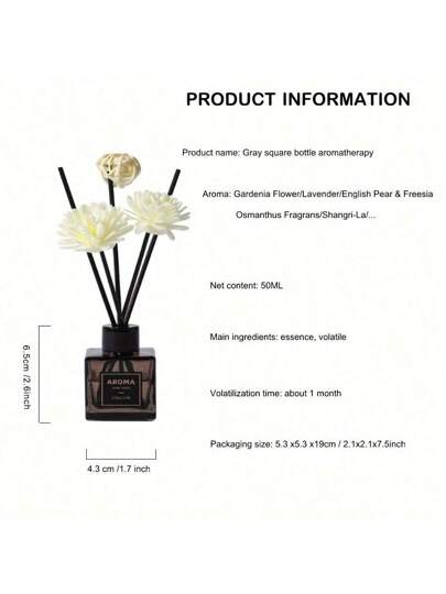 1 قطعة، 50مل/200مل موزع عطر مُنعِش للهواء، مناسب لمزيل الرائحة للحمام والعطر للغرفة، قارورة زجاجية ديكور المنزل، بشكل مستطيل، بدون ريش، عطر طويل الأمد من الزيوت العطرية، مثالي لموزعات الأزهار الجافة والمنعِش للمنزل، عطر طويل الأمد لغرفة النوم وغرفة...
